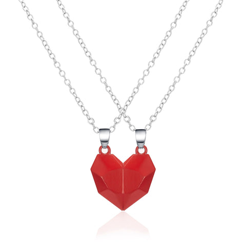 2Pcs Magnetic Couple Necklace Lover Heart Distance Paired Pendant Projection Necklaces For Women Jewelry Valentine&#39;s Day Gift